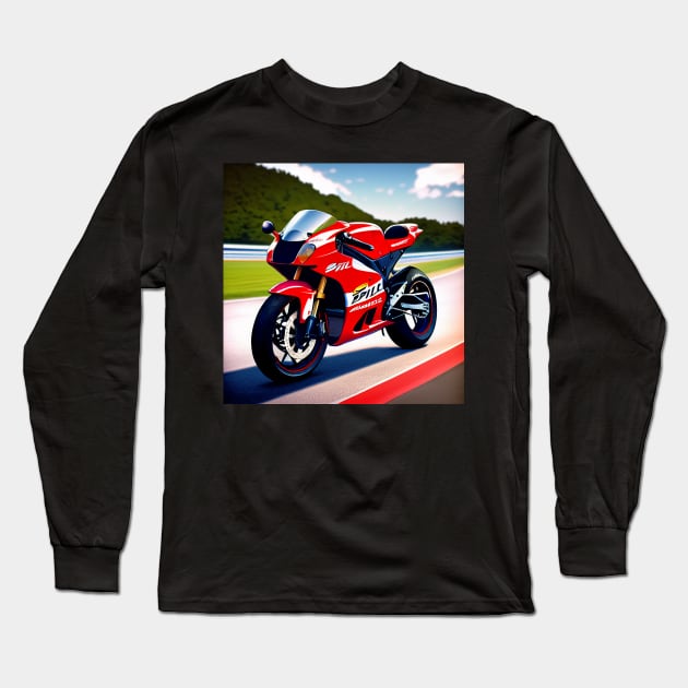 MotoGP Racing Motorcycle Poster Long Sleeve T-Shirt by BAYFAIRE